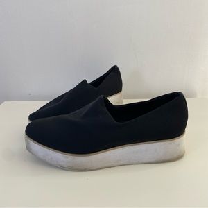 DKNY Platform Fabric Flats Black Loafer Sneaker Slide On